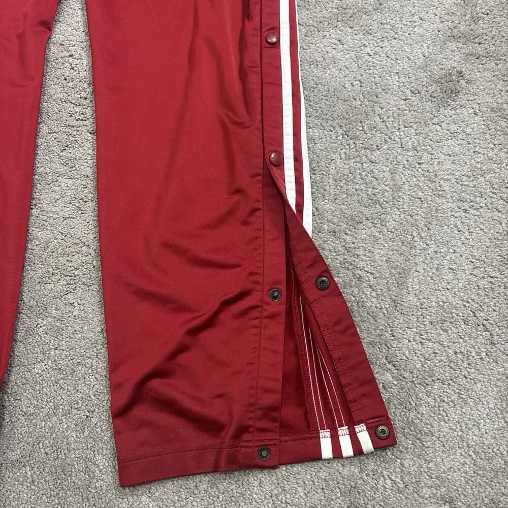 Vintage Adidas Tear Away Pants Mens XL Red White 3 Stripe Track Y2K 2000s